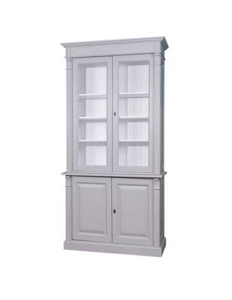Credenza country 2 corpi con ante in legno e vetro 120 cm | MS75BS