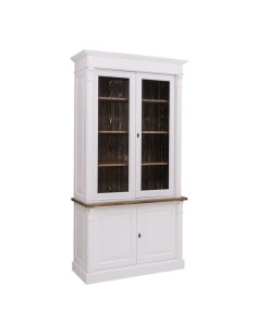 Credenza country 2 corpi con ante in legno e vetro 120 cm | MS75BS 2