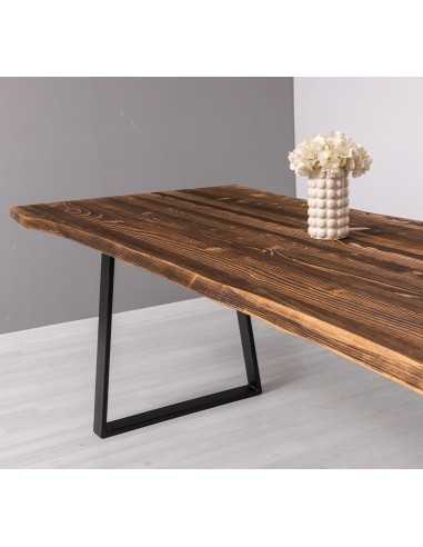 Tavolo rustico o colorato in legno con gamba centrale in ferro 180cm MS787