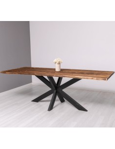 Tavolo rustico 210 cm in pino con gambe in ferro | Stile industriale MS787 2