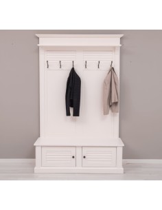 Appendiabiti da ingresso in stile country legno 6 ganci doppia anta MS721