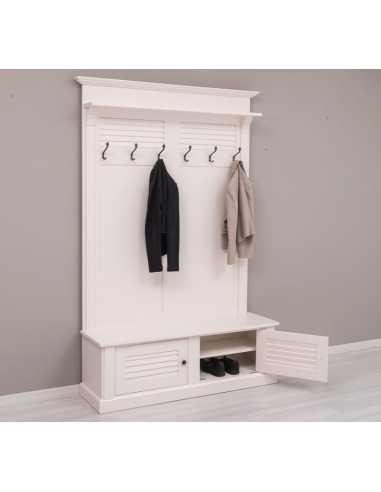 Appendiabiti da ingresso in stile country legno 6 ganci doppia anta MS721