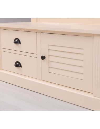 Appendiabiti da ingresso in stile country legno 3 ganci con specchio MS722