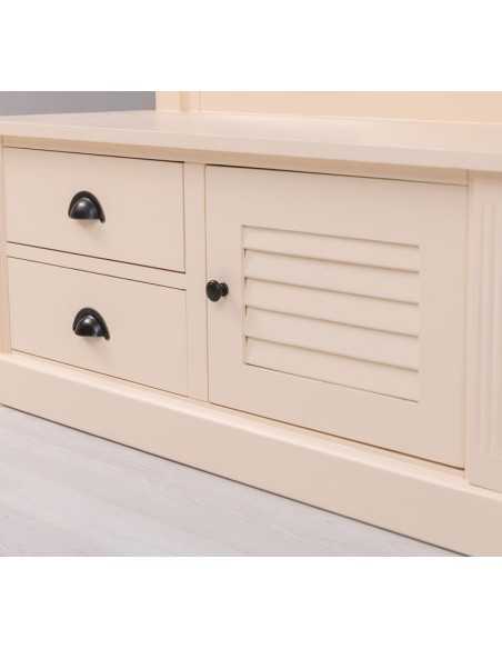 Appendiabiti da ingresso in stile country legno 3 ganci con specchio MS722