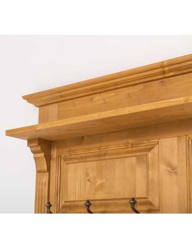 Pannello appendiabiti country legno 3 ganci con specchio MS242