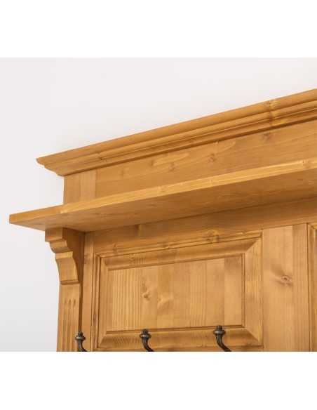 Pannello appendiabiti country legno 3 ganci con specchio MS242