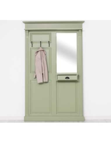 Pannello appendiabiti country legno 3 ganci con specchio MS242