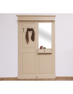 Pannello appendiabiti country legno 3 ganci con specchio MS242