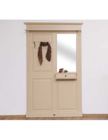 Pannello appendiabiti country legno 3 ganci con specchio MS242