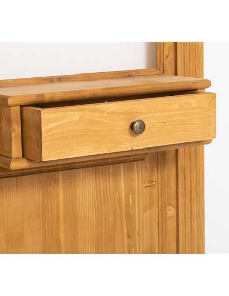 Pannello appendiabiti country legno 3 ganci con specchio MS242