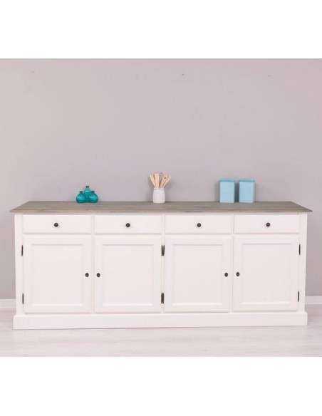 Credenza 224cm 4 ante 4 cassetti massello colorato MS602B