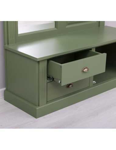 Mobile appendiabiti country legno con specchio MS539