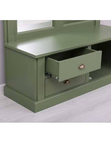 Mobile appendiabiti country legno con specchio MS539