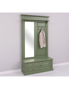 Mobile appendiabiti country legno con specchio MS539