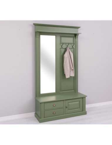 Mobile appendiabiti country legno con specchio MS539