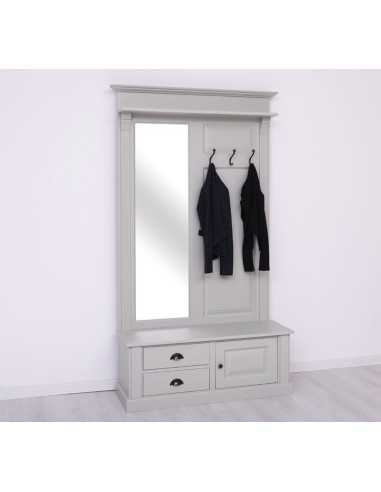 Mobile appendiabiti country legno con specchio MS539