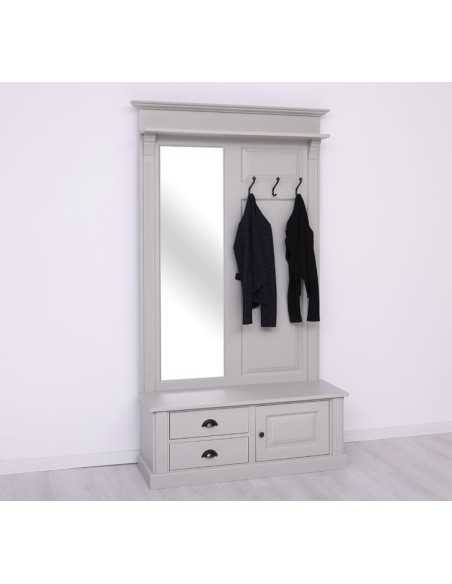 Mobile appendiabiti country legno con specchio MS539