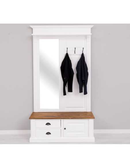 Mobile appendiabiti country legno con specchio MS539