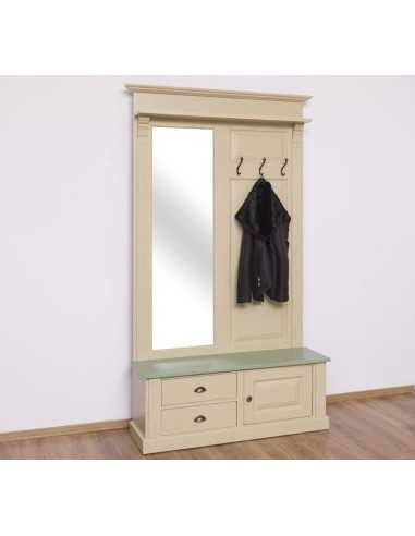Mobile appendiabiti country legno con specchio MS539