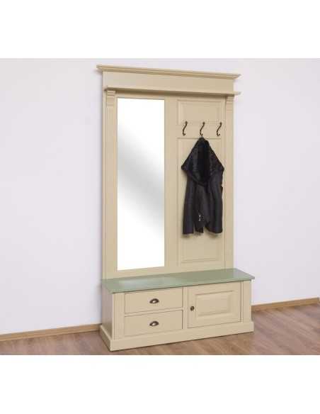 Mobile appendiabiti country legno con specchio MS539