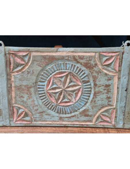 Pannello fregio intagliato etnico in legno di teak da appendere TL212A