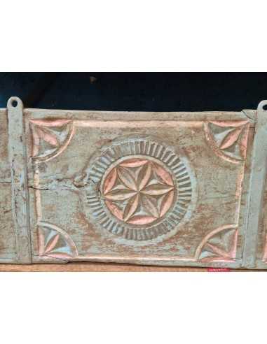 Pannello fregio intagliato etnico in legno di teak da appendere TL212A