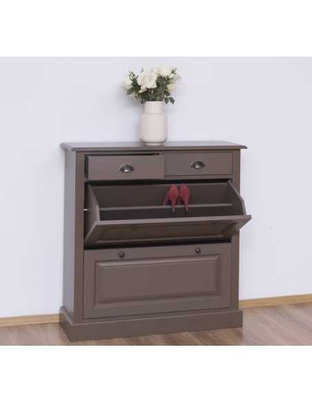 Scarpiera 2 ante e 2 cassetti country in legno colorato MS358