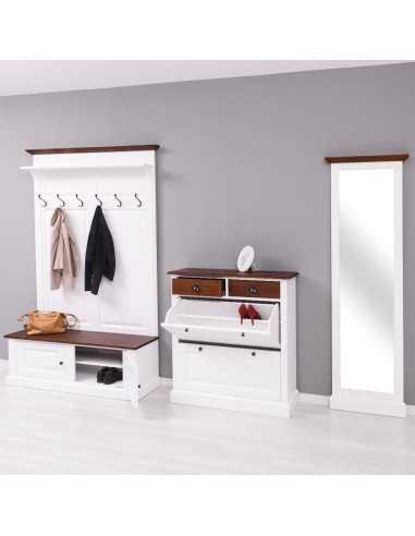 Scarpiera 2 ante e 2 cassetti country in legno colorato MS358