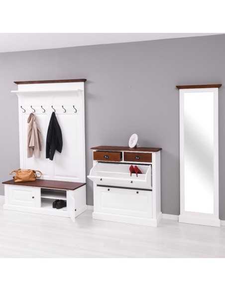 Scarpiera 2 ante e 2 cassetti country in legno colorato MS358