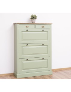 Scarpiera 3 ante e 2 cassetti country in legno colorato MS415 2