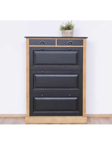 Scarpiera 3 ante e 2 cassetti country in legno colorato MS415