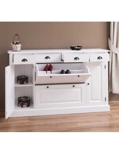Scarpiera country in legno colorato MS472