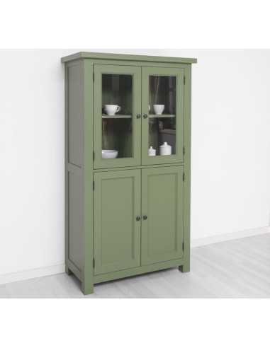 Credenza doppia anta chiuso e vetro colorata stile provenzale MS528