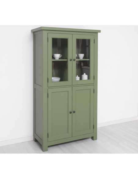 Credenza doppia anta chiuso e vetro colorata stile provenzale MS528