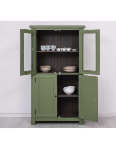 Credenza doppia anta chiuso e vetro colorata stile provenzale MS528