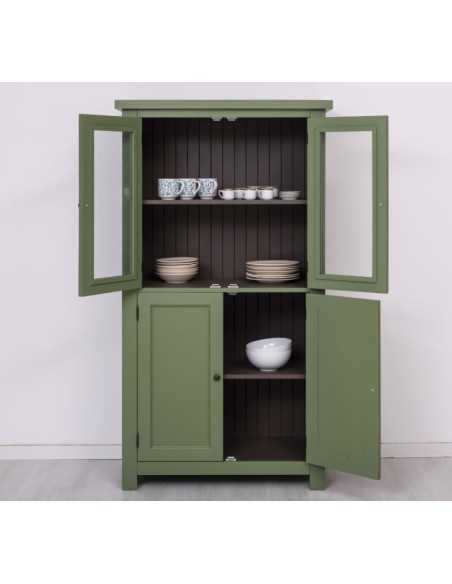 Credenza doppia anta chiuso e vetro colorata stile provenzale MS528