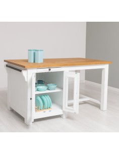 Cucina isola in legno massello stile country 150 cm MS682 2