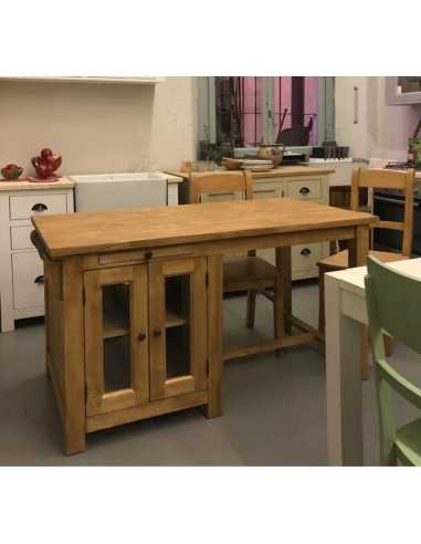 Cucina isola in legno massello stile country 150 cm MS682