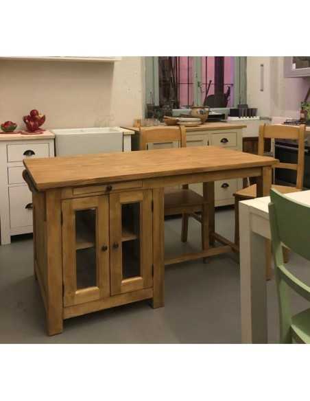 Cucina isola in legno massello stile country 150 cm MS682