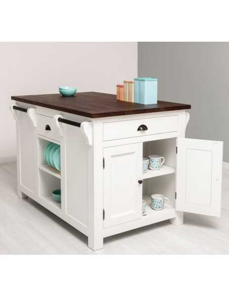 Cucina isola centrale legno stile provenzale colorato MS360