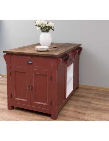 Cucina isola centrale legno stile provenzale colorato MS360