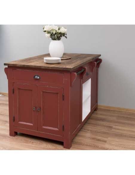 Cucina isola centrale legno stile provenzale colorato MS360
