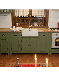 Modulo cucina rustica 155 cm per lavello in ceramica MS199