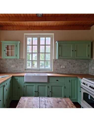 Modulo Cucina Country Legno Massello - 155cm - per lavabo in ceramica MS599