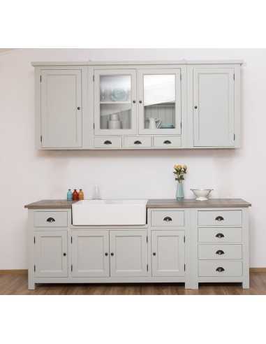 Cucina rustica 180 cm in legno per lavello ceramica MS683