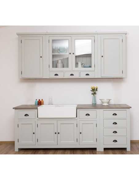 Cucina rustica 180 cm in legno per lavello ceramica MS683