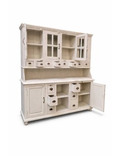 Credenza due corpi bianco decapato rustico in legno sheesham 187 cm CX9003 2