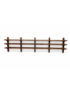 Libreria da parete coloniale in legno di teak 307x24 cm cx9005