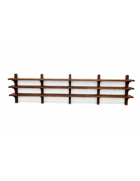 Libreria da parete coloniale in legno di teak 307x24 cm cx9005
