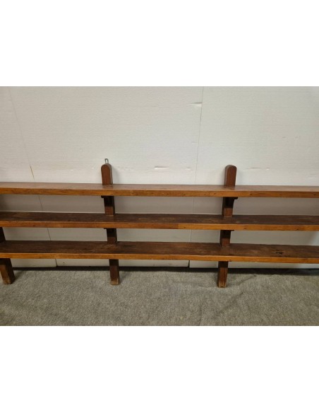 Libreria da parete coloniale in legno di teak 307x24 cm cx9005